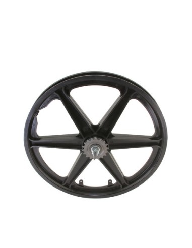 20 Plastic 6-Spoke Coaster wheel 3/8 Axle Black.